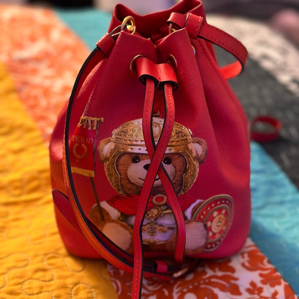 Moschino Teddy Bear Bucket bag RED